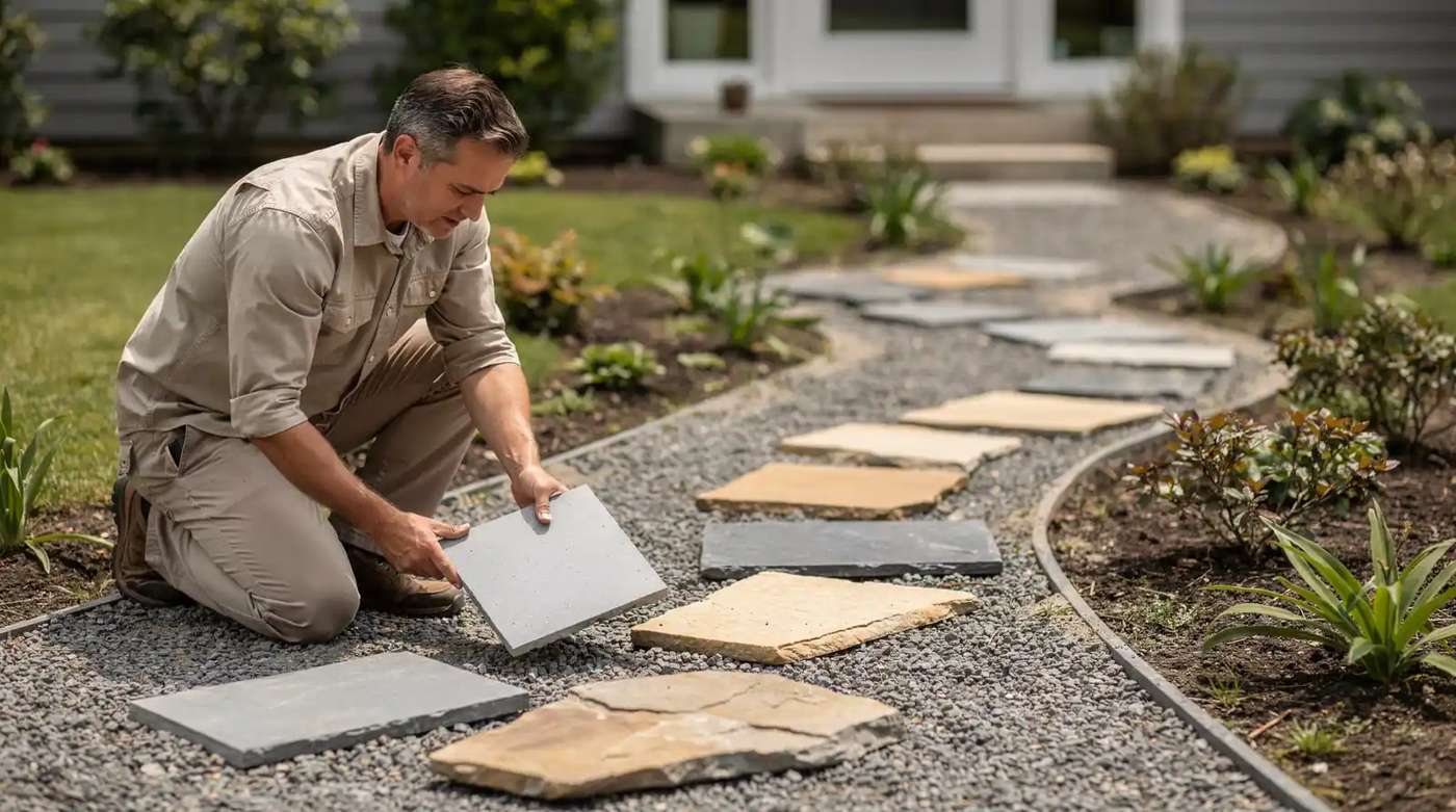 Custom Outdoor Stone Walkways in Williamson County: Cost Comparison for Flagstone, Pavers & Concrete